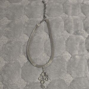 Elegant Silver Necklace with Crystal Accents